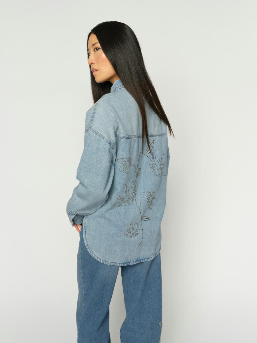 Damen Jeanshemd MMEmm Flower