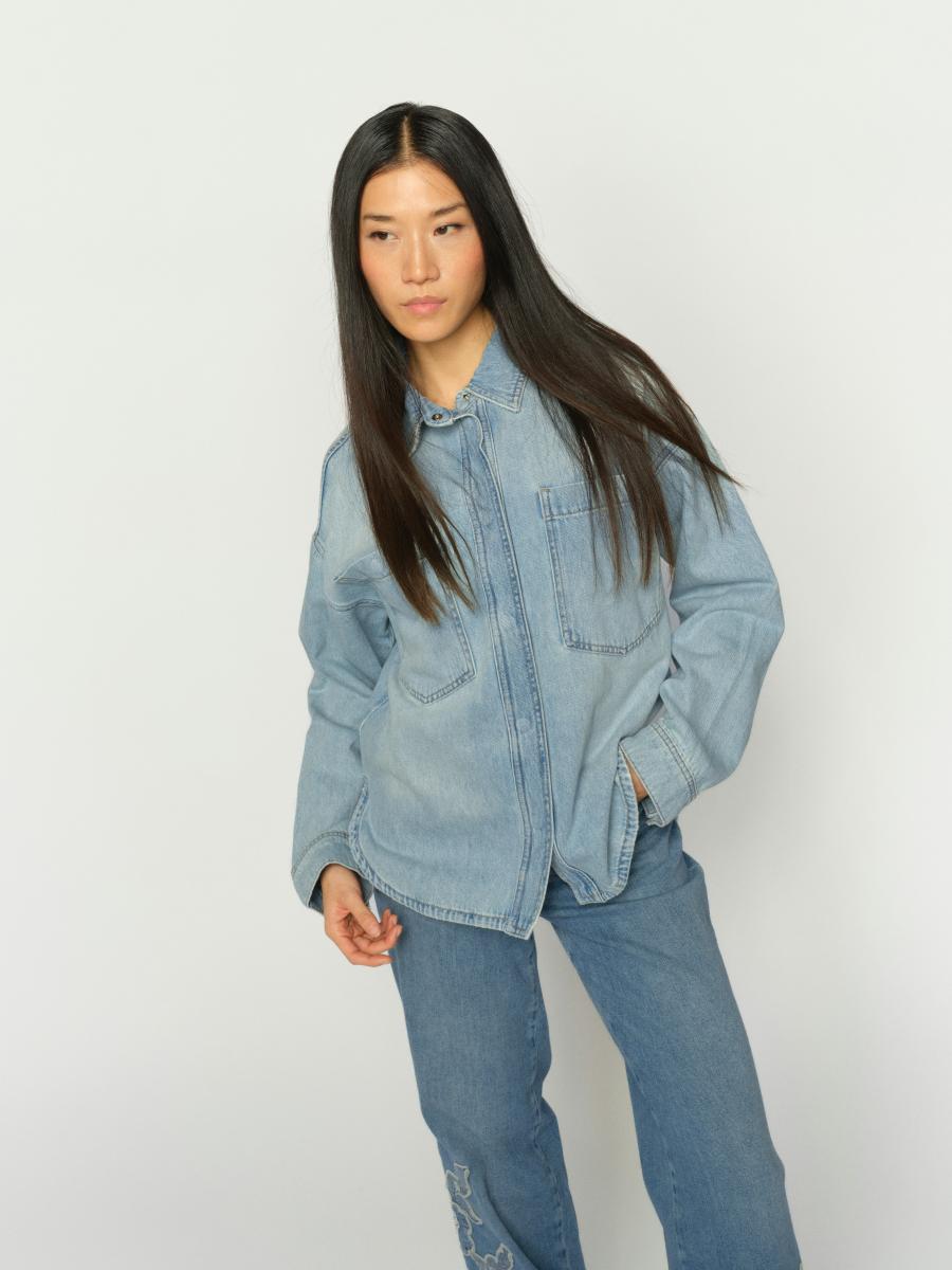 Damen Jeanshemd MMEmm Flower
