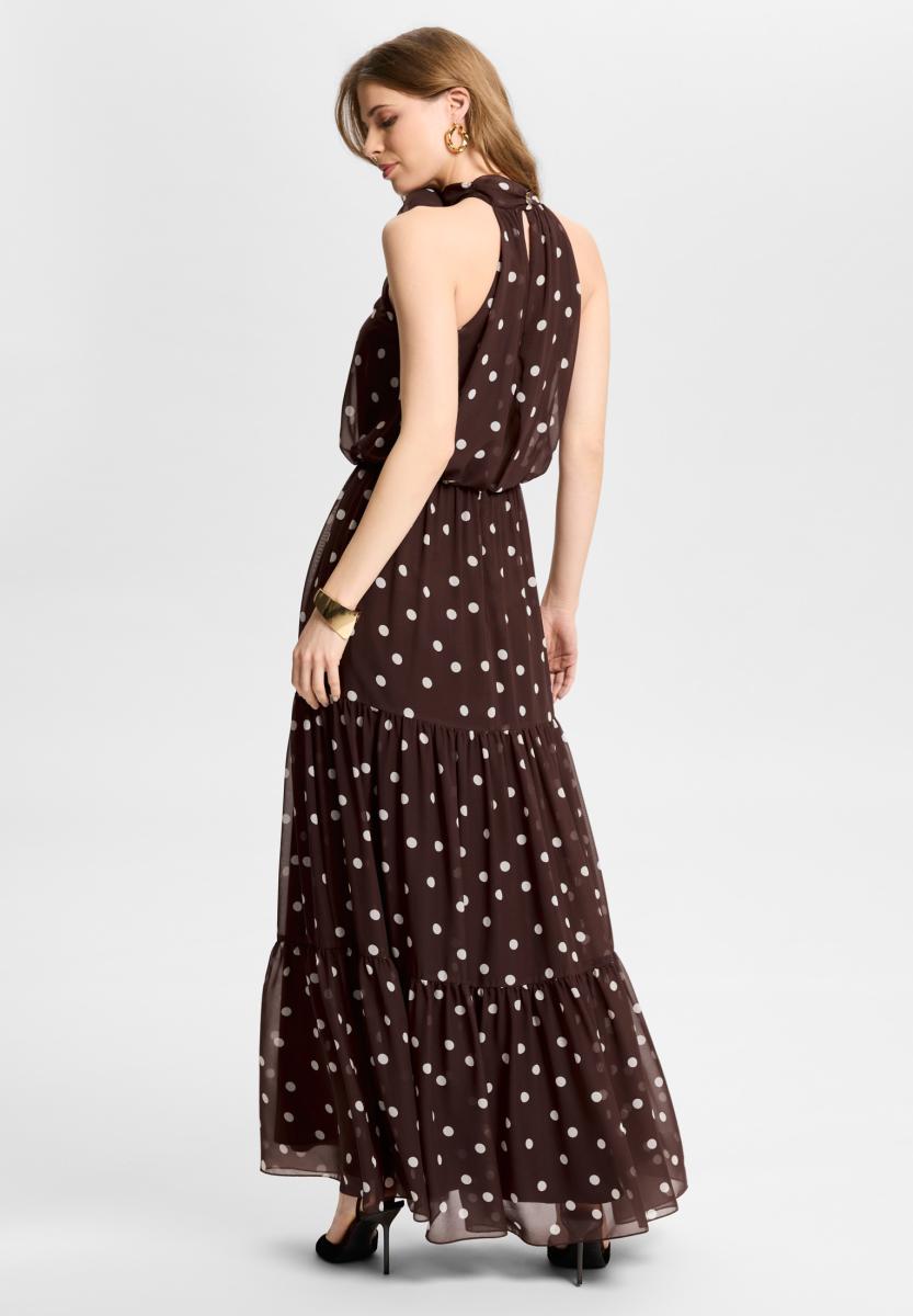 Abendkleid aus Chiffon mit Polka Dots