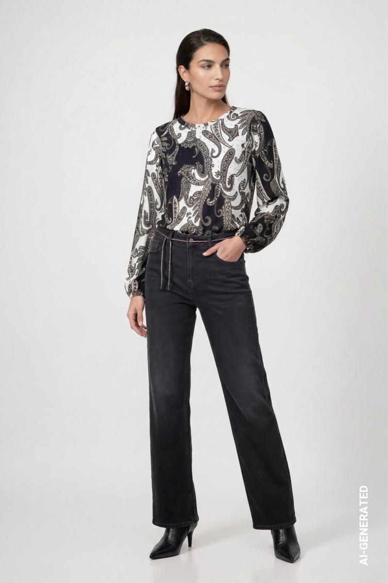 Damen Sweatshirt mit Paisleymuster
