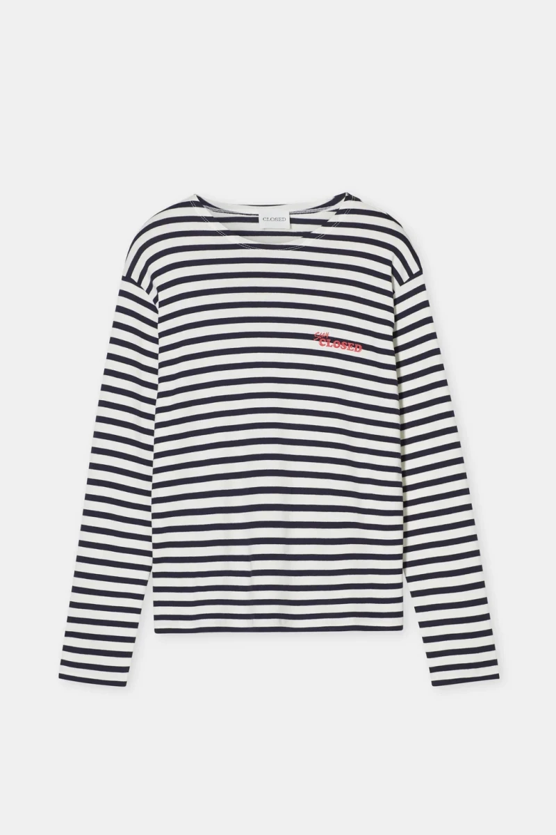 Damen Gestreiftes Langarmshirt
