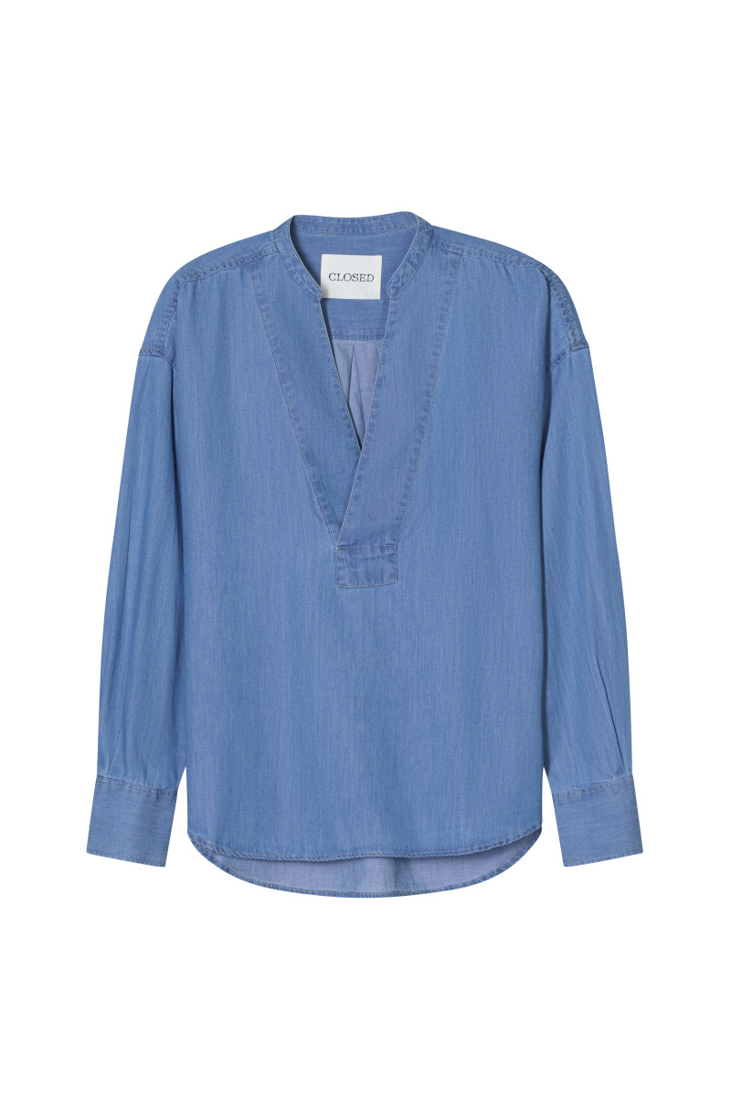 Denim-Bluse im Tunika-Look