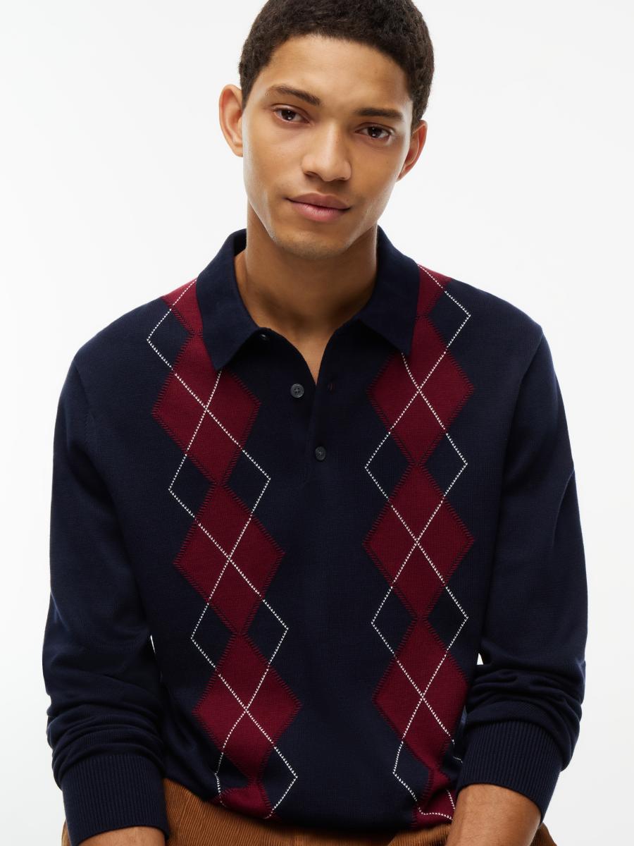 Herren Poloshirt Placed Argyle