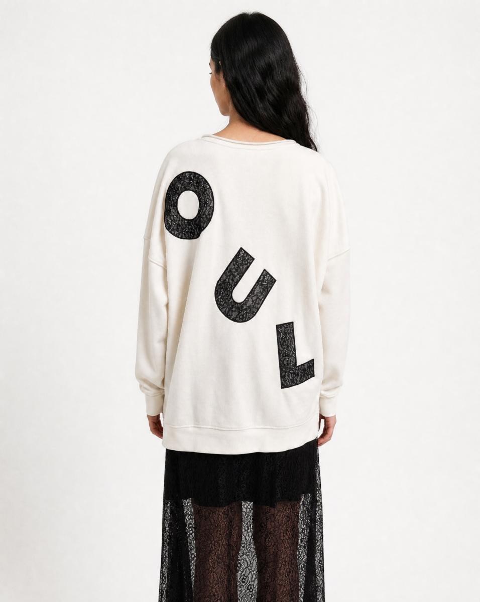 Damen Sweatshirt Lace Wording