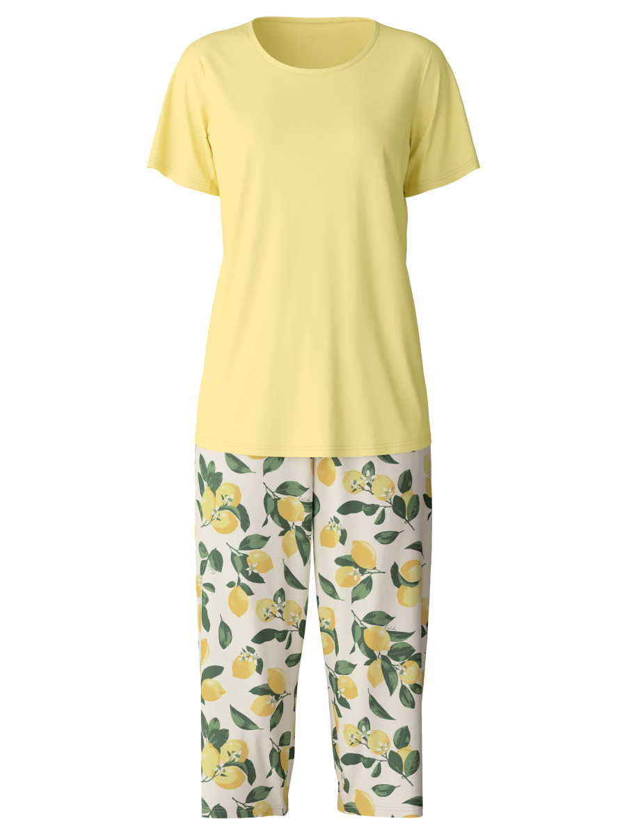 DAMEN Pyjama 3/4, pineapple