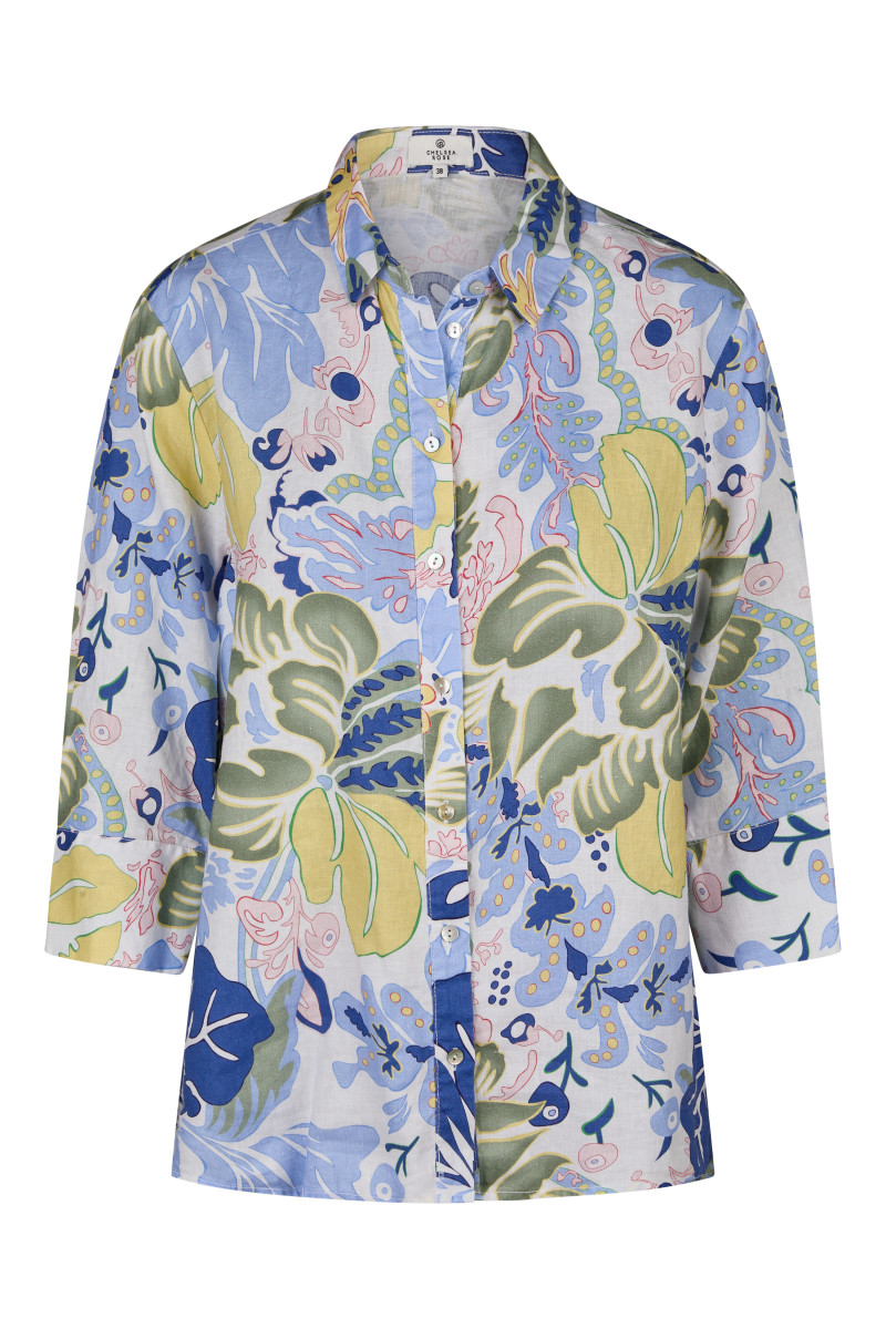 Leinenbluse mit Flower-Print