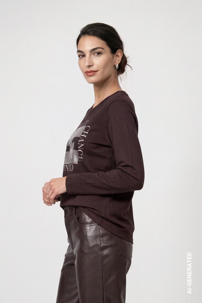 Damen Langarmshirt Mit Schmuckdetails