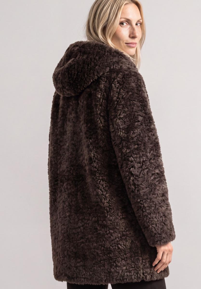 Damen Teddymantel