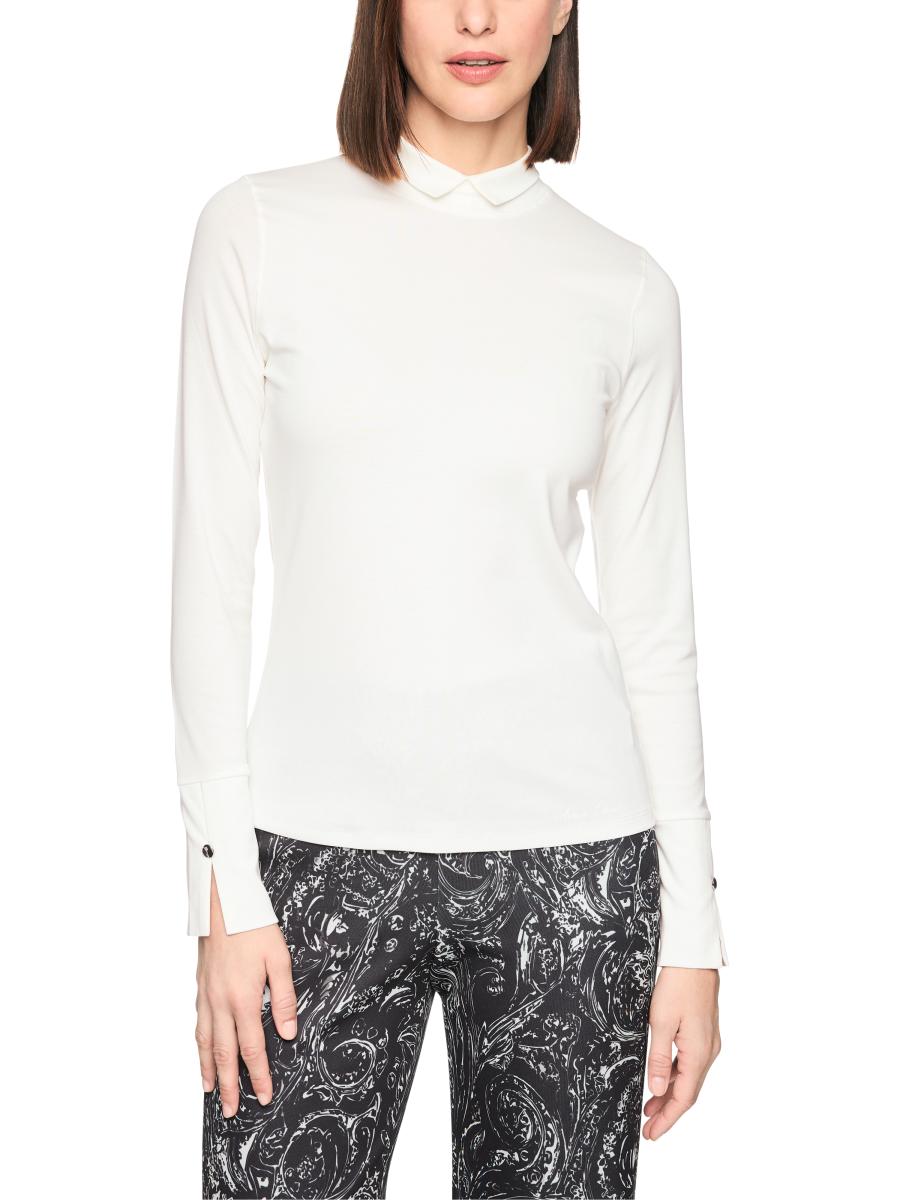 Damen Baumwoll-Longsleeve mit Stehkragen