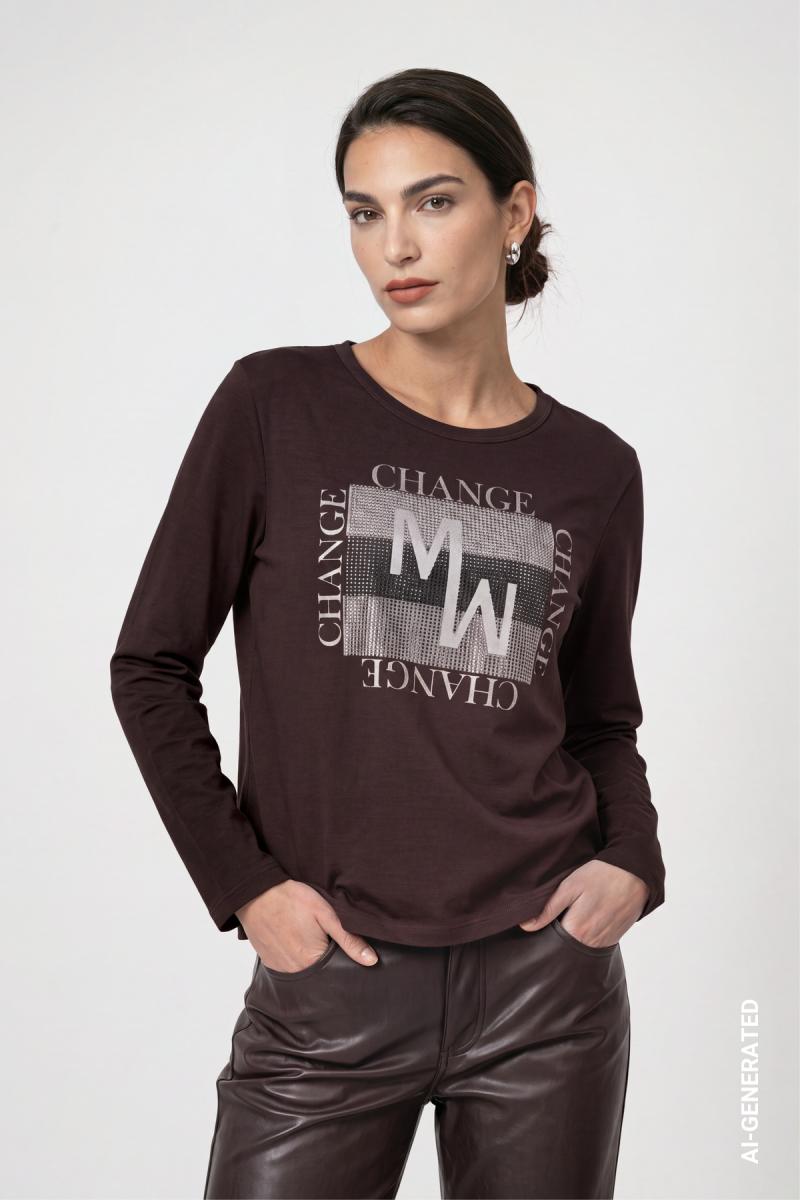 Damen Langarmshirt Mit Schmuckdetails