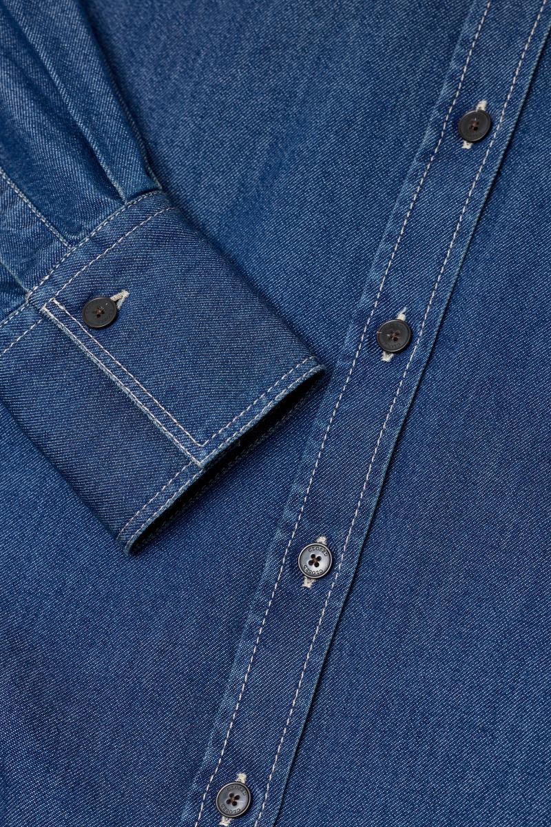 Taillierte Denim-Bluse
