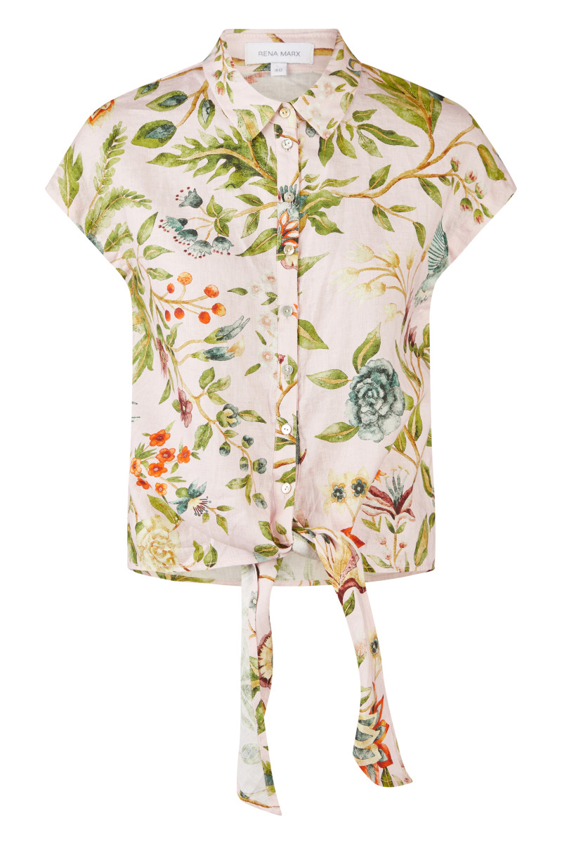 Leinenbluse mit Allover-Print