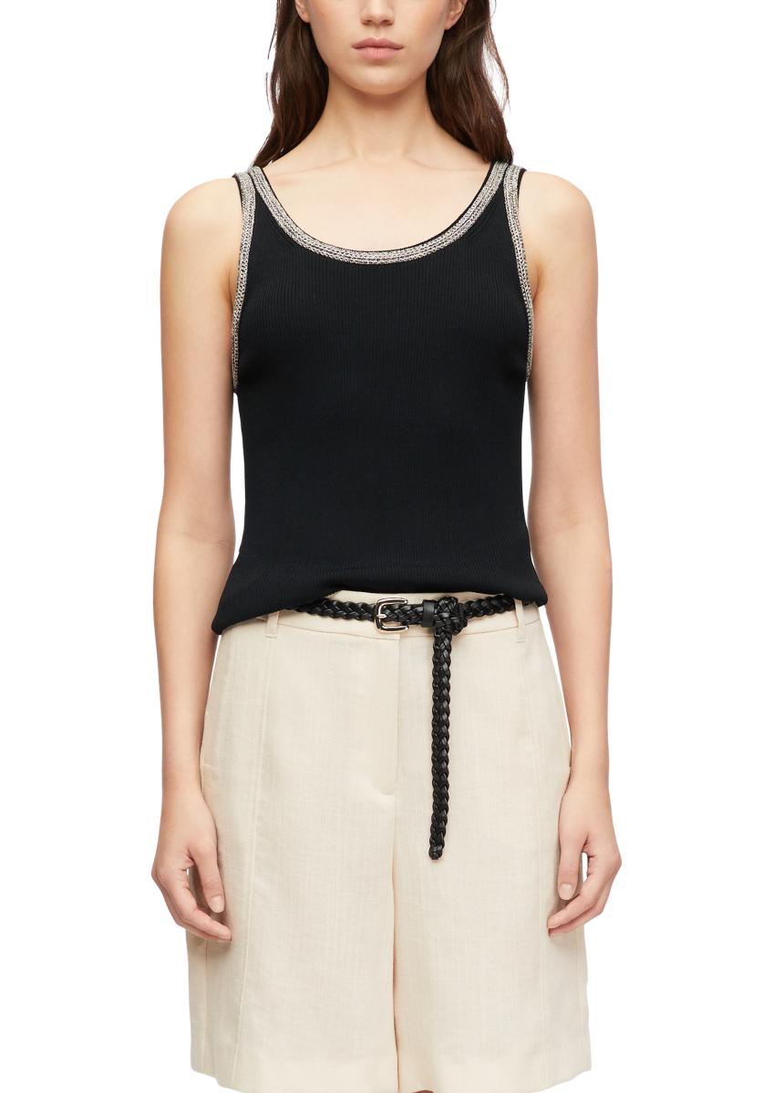 Damen Stricktop mit Kontrastdetail