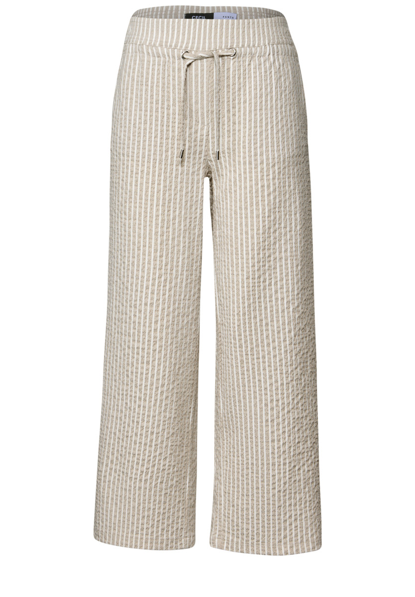 Damen Seersucker Hose Gestreift
