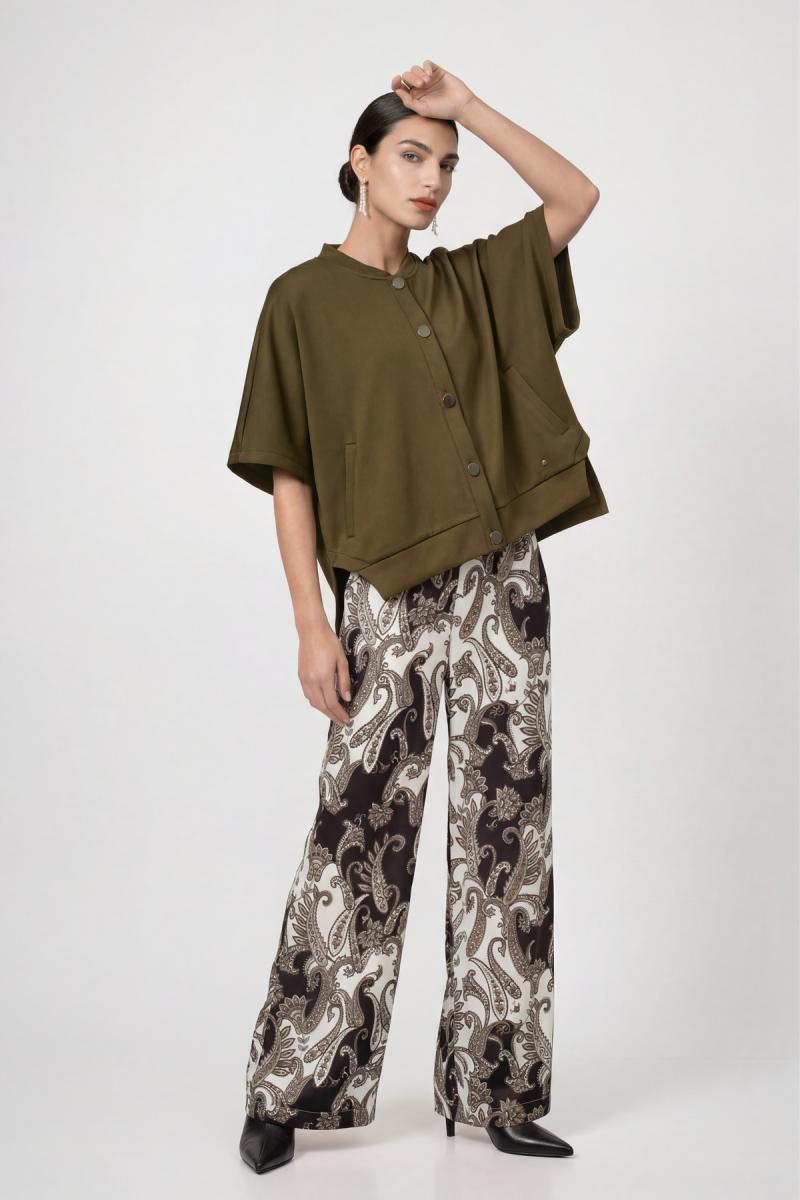 Damen Palazzo Hose mit Paisley-Muster