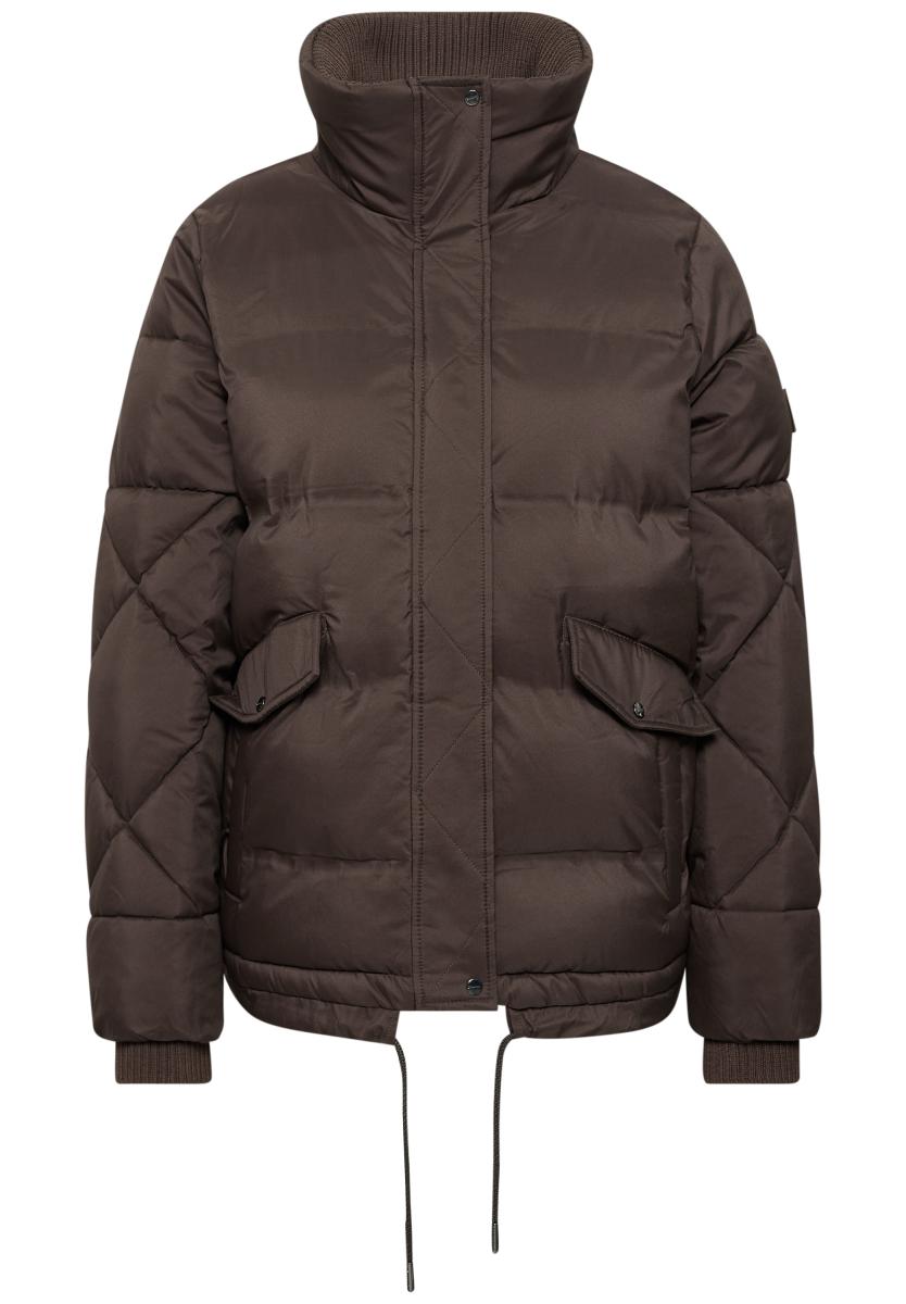 Damen Steppjacke Mit Stehkragen Und Tunnelzug
