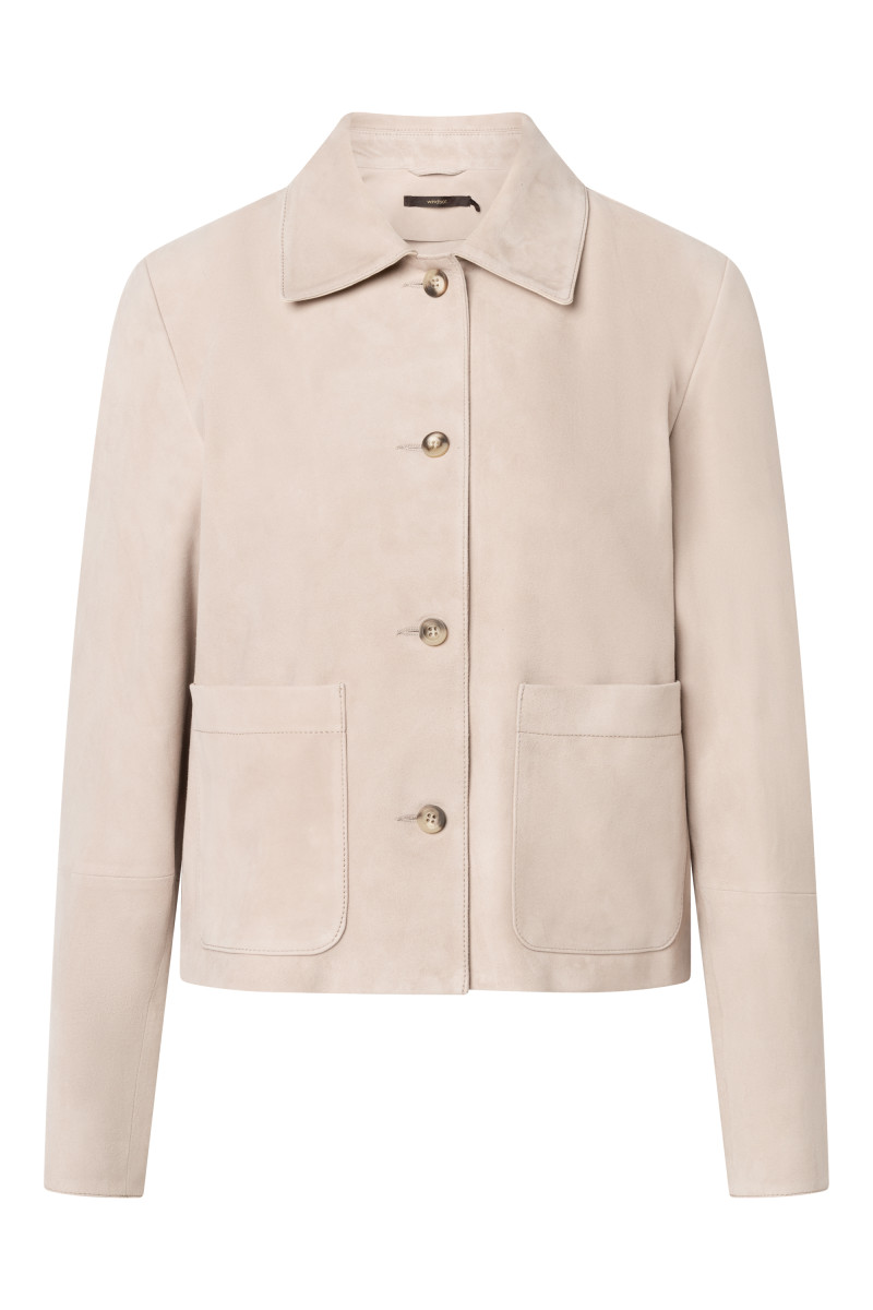 Damen Ziegenvelours-Leder-Hemdjacke