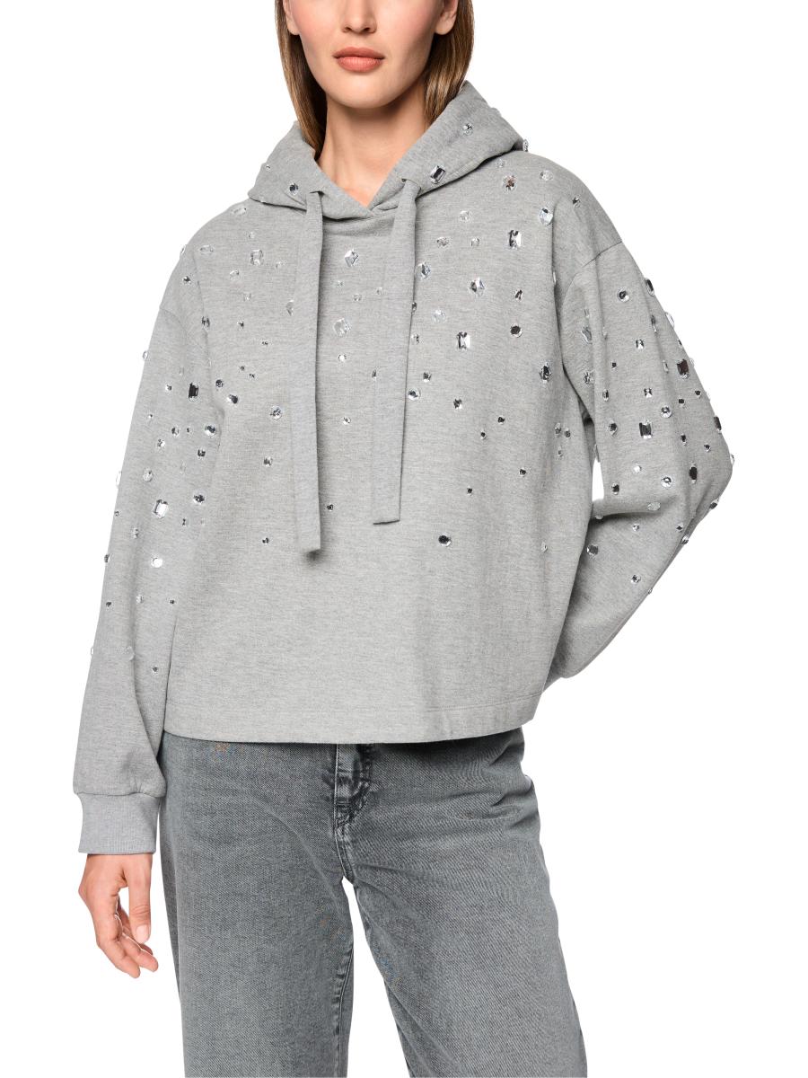 Damen Hoodie mit Strasssteinen