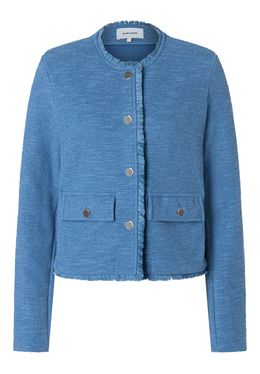 Damen Jerseyjacke mit Fransenkante