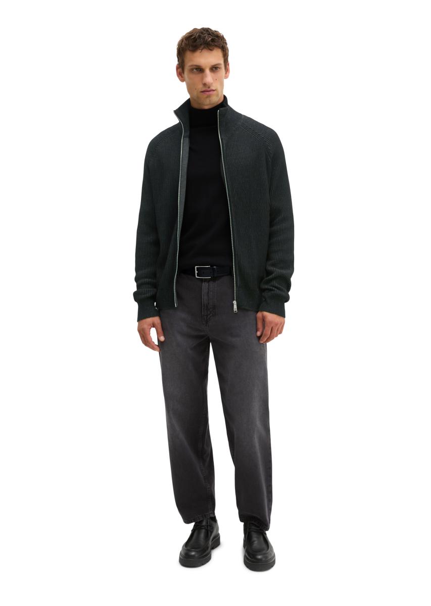 Herren Stehkragen-Strickjacke
