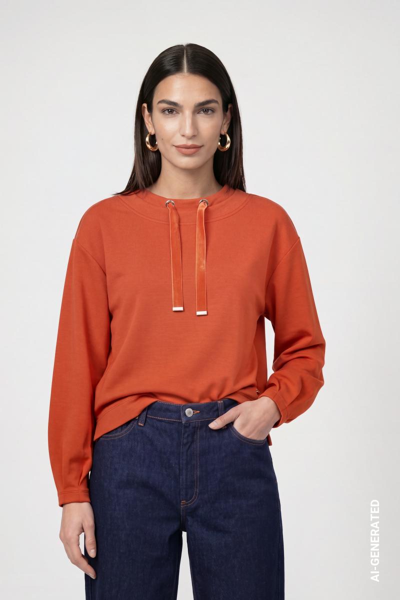 Damen Sweatshirt mit Bindeband