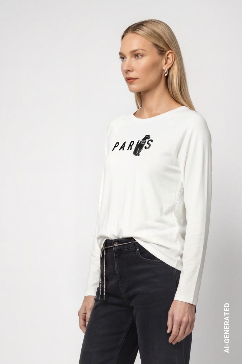 Damen Langarmshirt mit Panther-Print