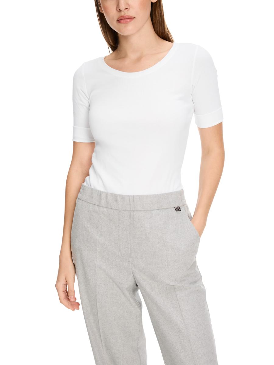 Damen Rundhals-Shirt mit halben Ärmeln