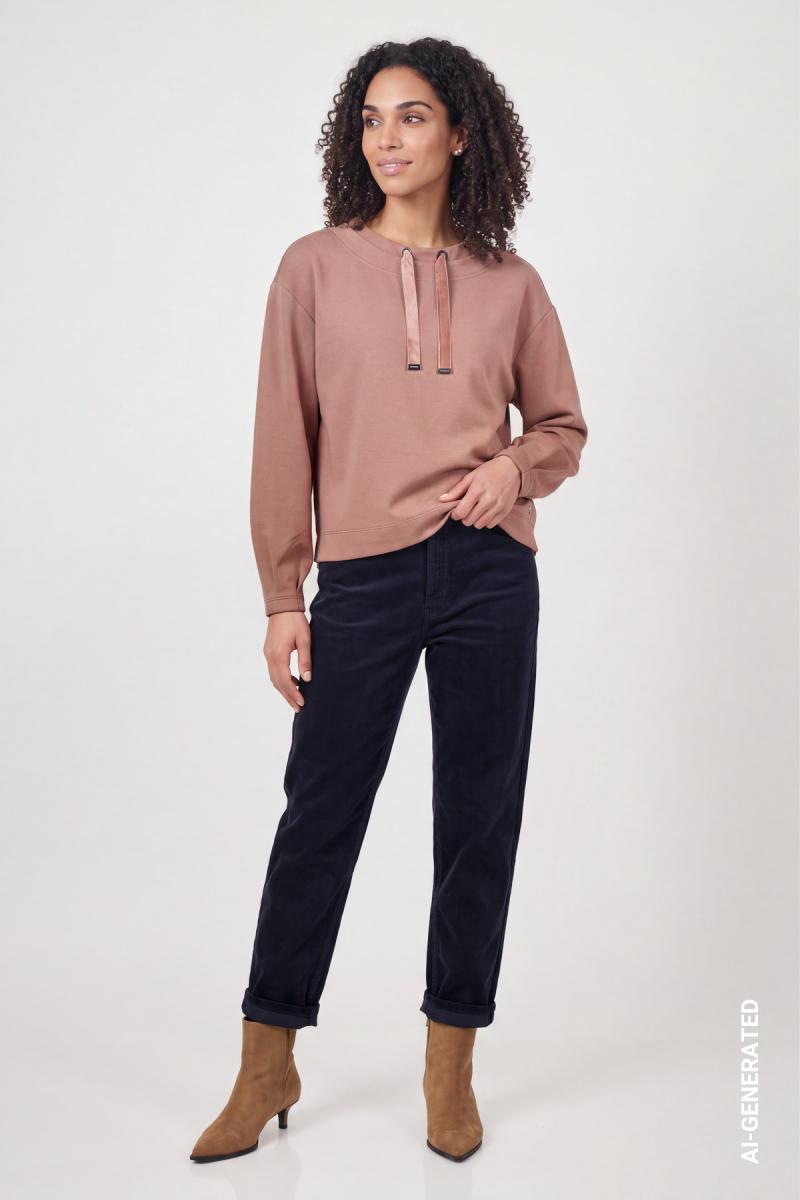 Damen Sweatshirt mit Bindeband
