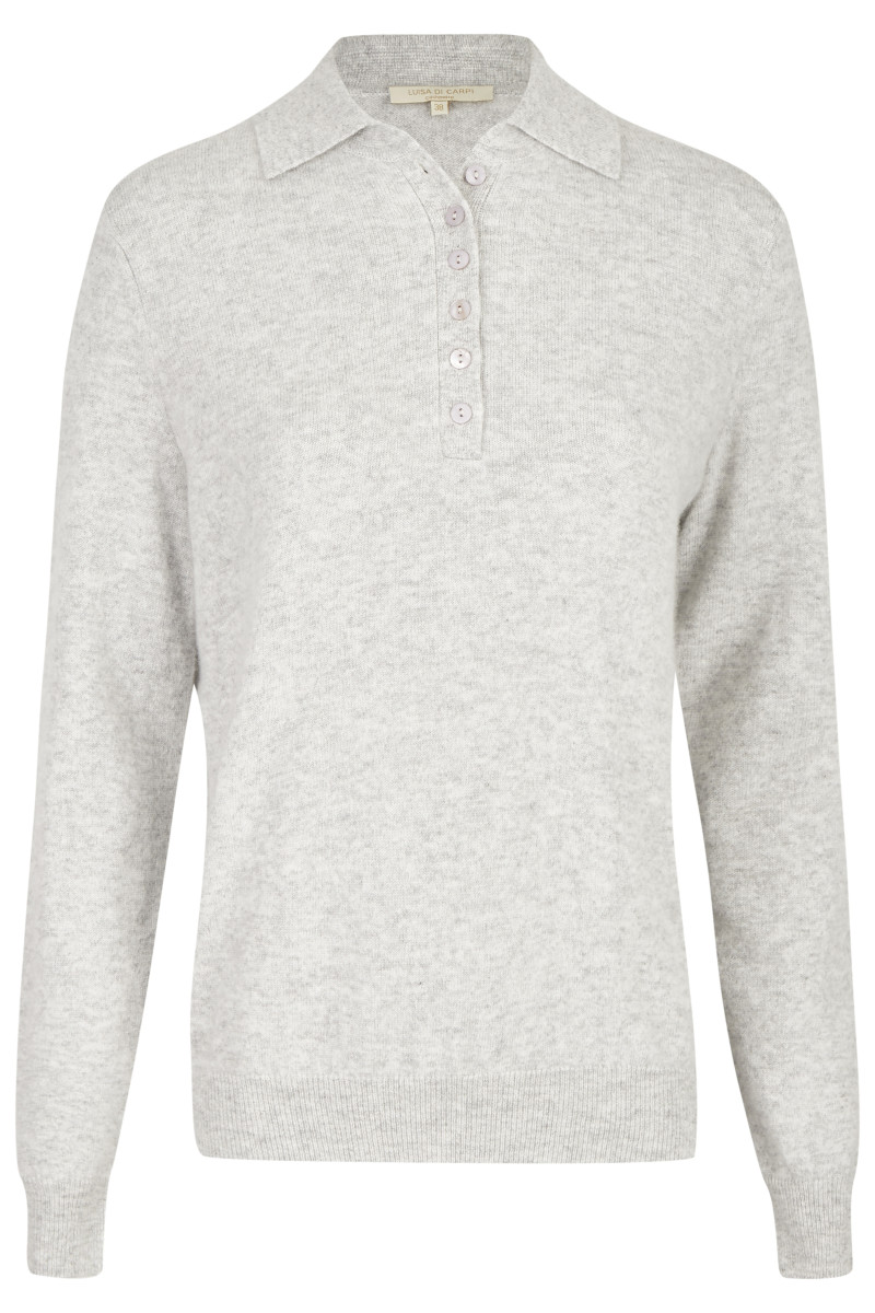 Damen Cashmere Pullover mit Polo-Kragen