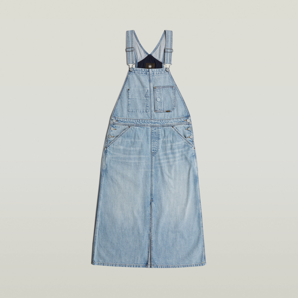 Damen Midi Dungaree Kleid