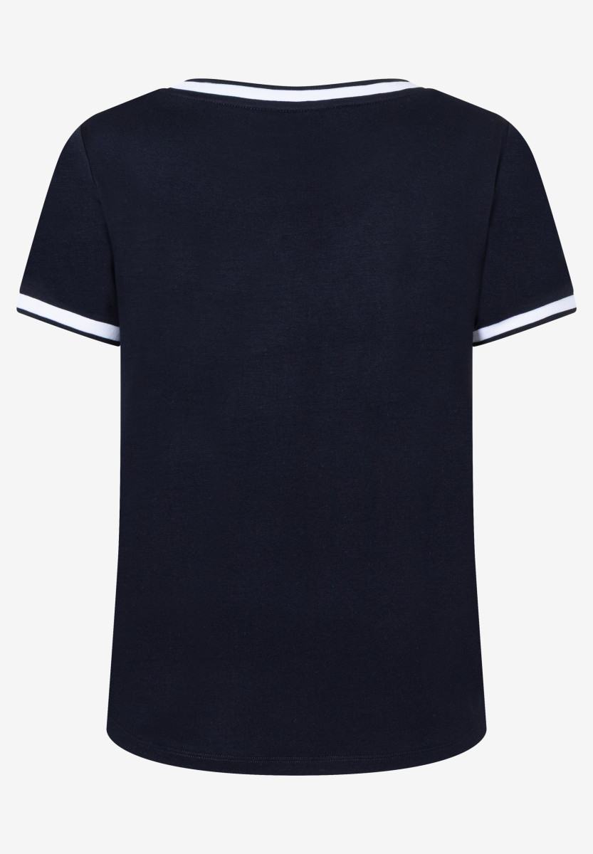 Blusenshirt mit Kontrastabschlüssen