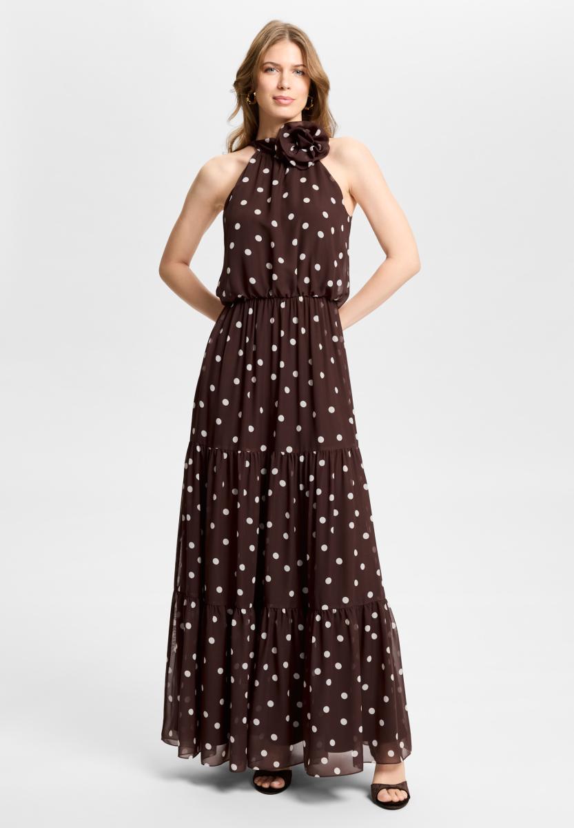 Abendkleid aus Chiffon mit Polka Dots