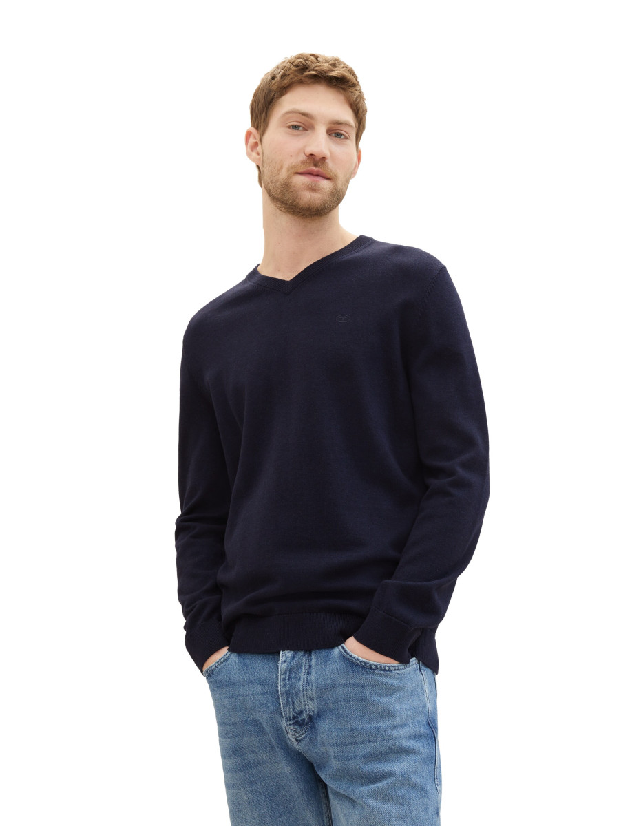 Herren Strickpullover mit V-Ausschnitt