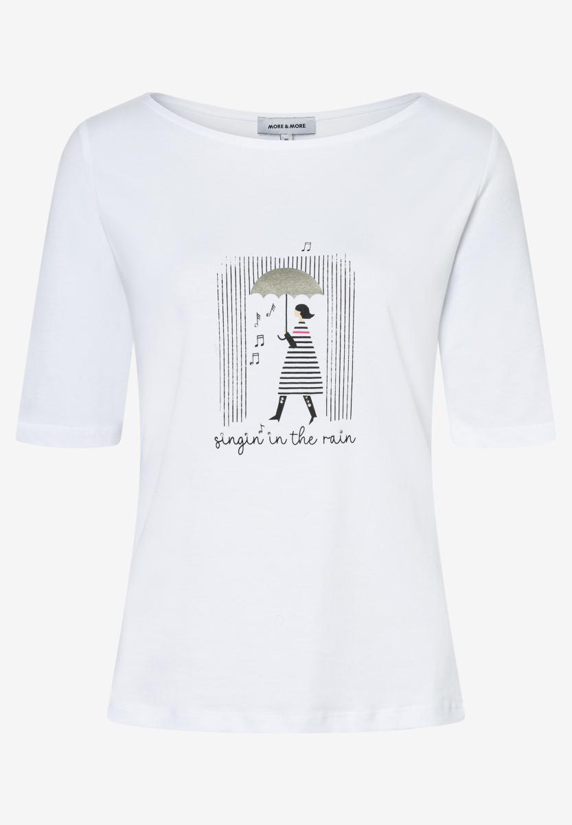 Shirt with Front Print, white