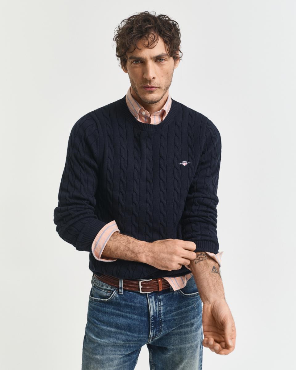 Herren Zopfstrick-Pullover