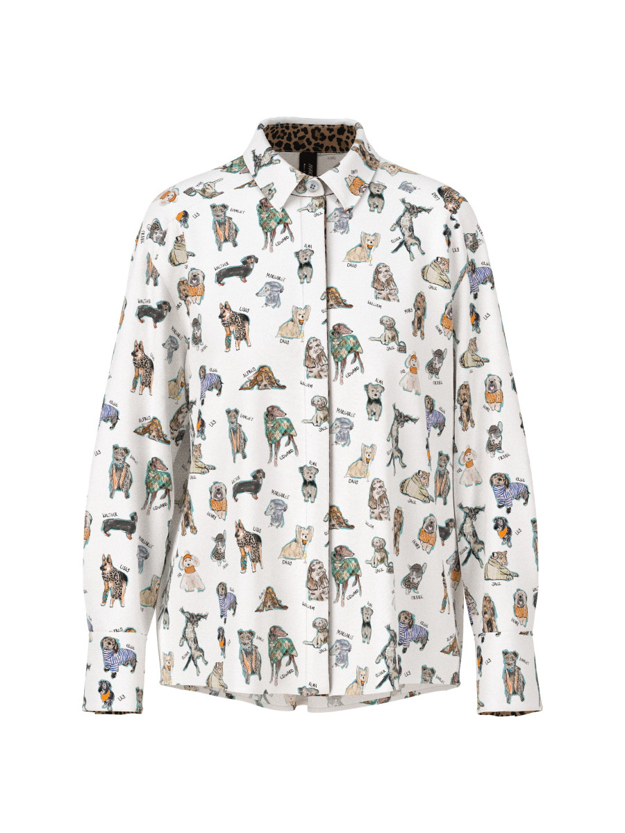 Bluse mit Hundeprint