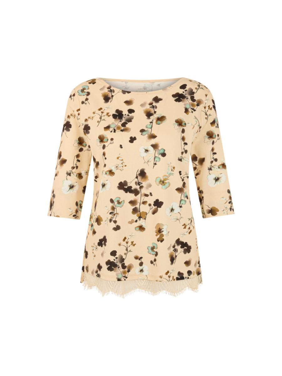 Damen Langarmshirt mit Spitzenbesatz