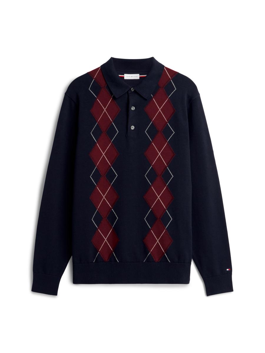 Herren Poloshirt Placed Argyle