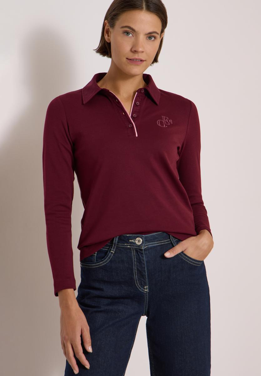 Damen Langarm Poloshirt