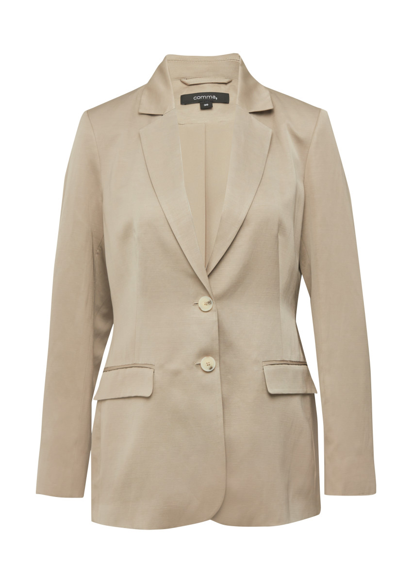 Fließender Satin-Blazer aus Leinenmix