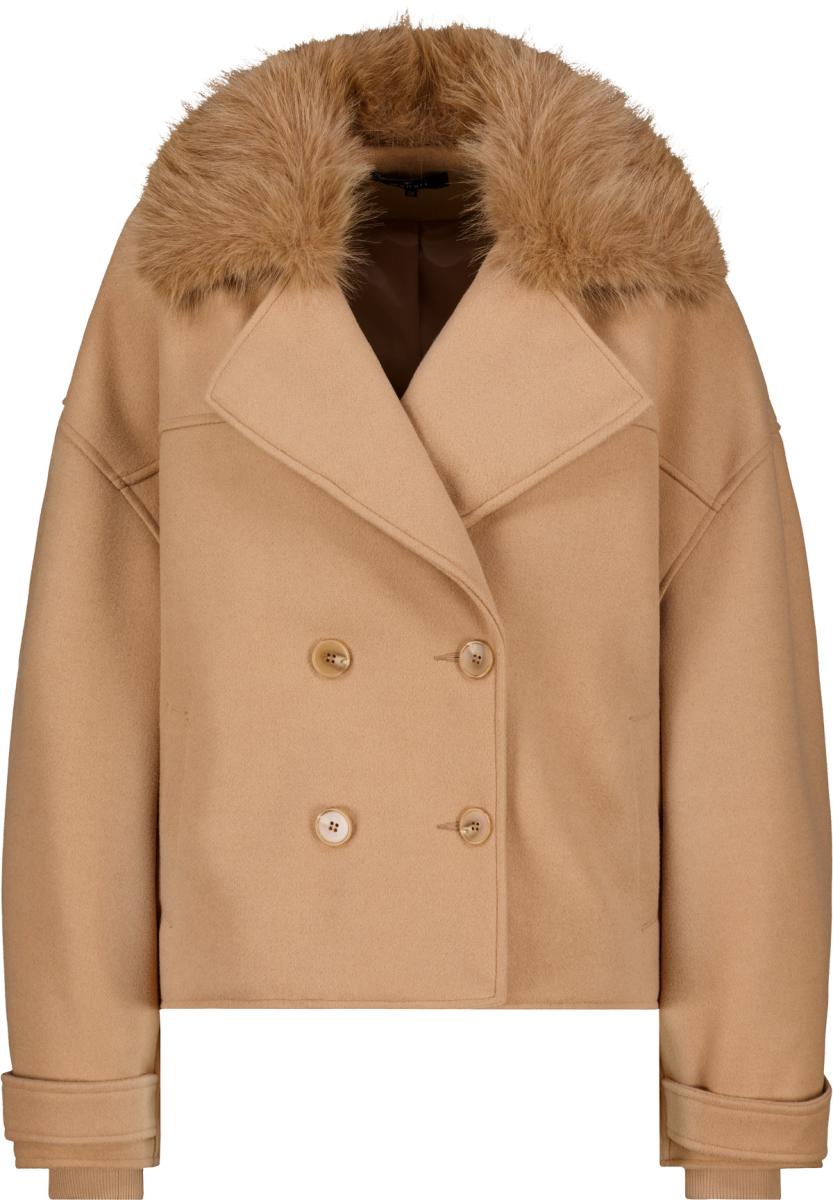 Damen Jacke mit Kunstfellkragen